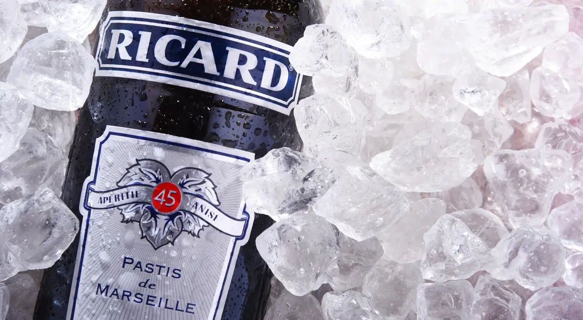 Bottle of Ricard, a pastis aperitif