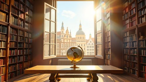 Globe Éclairé Bibliothèque