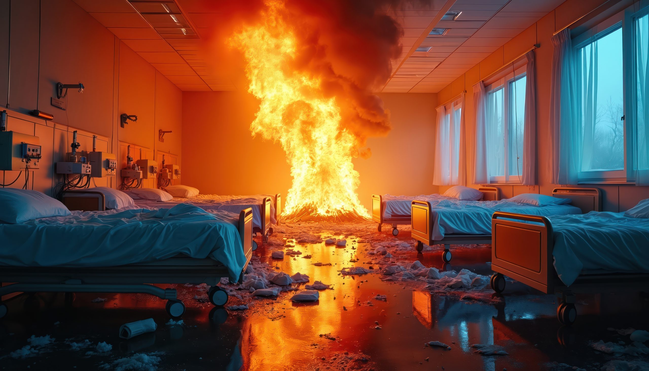 hôpital en feu