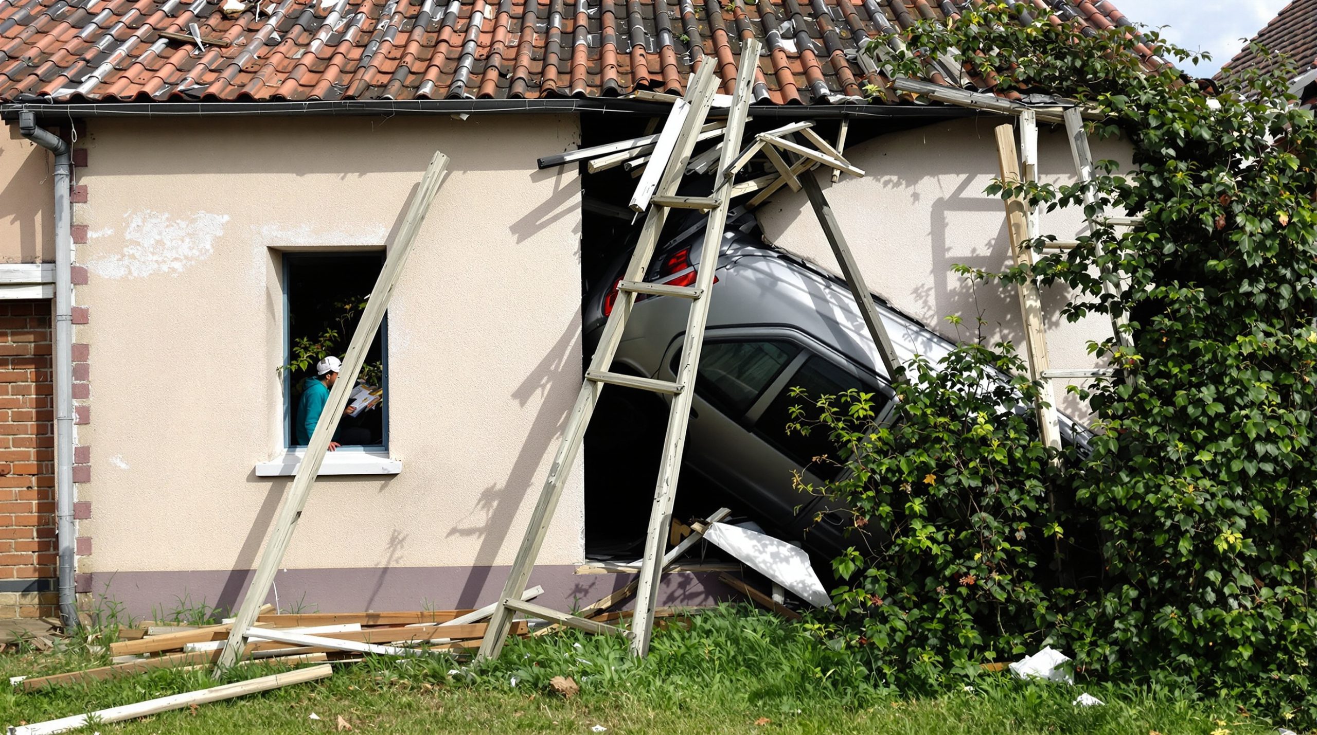 voiture_encastree_maison_village