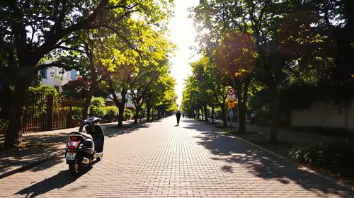 scooter_rue_pavée_sous_sol