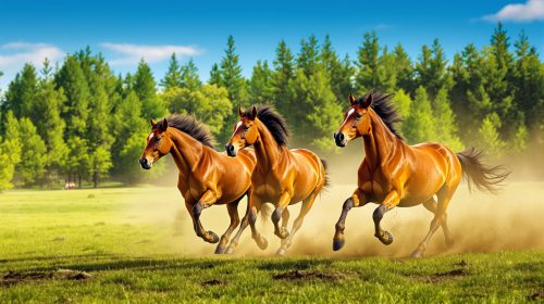 chevaux-galopant-clairiere
