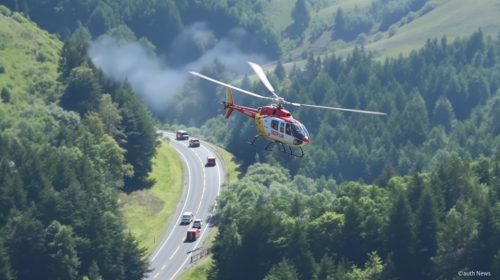 Intervention aérienne secours route