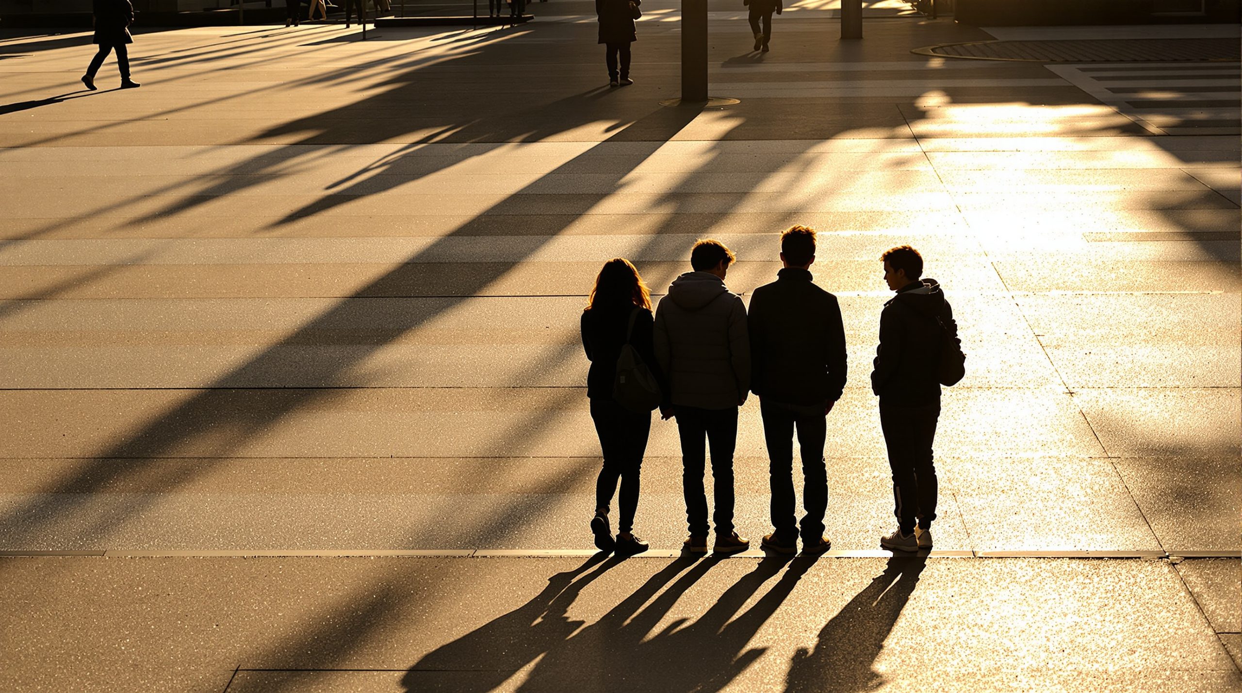 Adolescents-silhouettes-rue-Paris