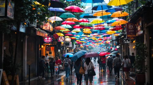 Foule-sous-parapluies-inde