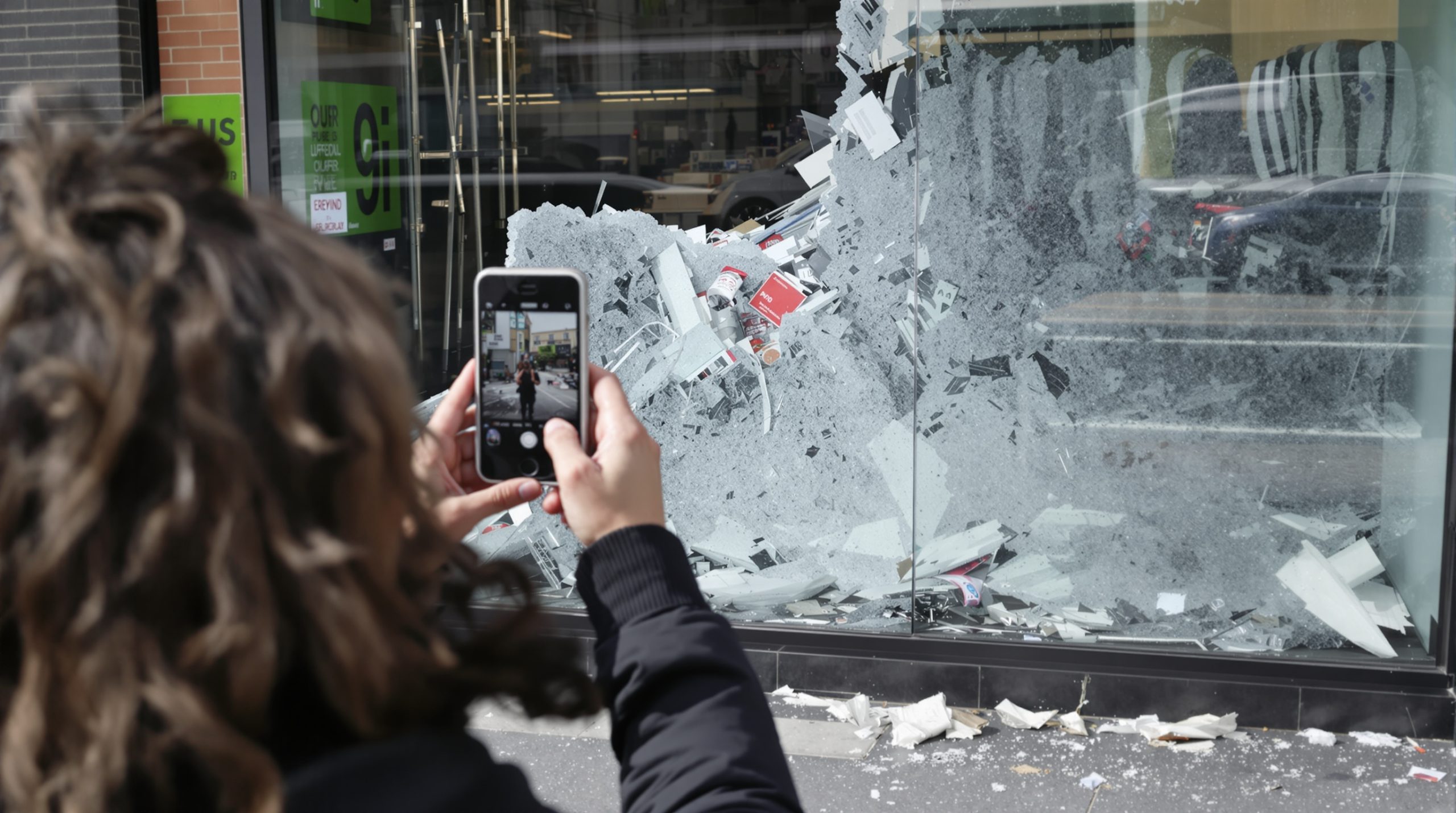 manifestation-vitrine-vandalisee-vue-de-dos